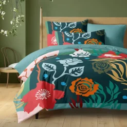 Floral Duvet Cover Full Size Bedding Set Bed Sets Quilt Cover Soft Lightweight Comforter Cover with 2 Pillowcases for Summer Spring