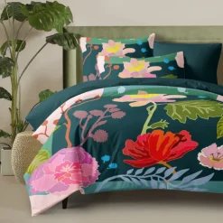 Floral Duvet Cover Full Size Bedding Set Bed Sets Quilt Cover Soft Lightweight Comforter Cover with 2 Pillowcases for Summer Spring