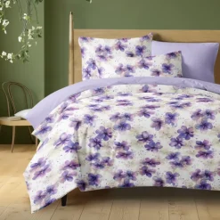 Floral Duvet Cover Set 100% Cotton Soft and Breathable Bedding Featuring Colorful Flowers Lightweight and Durable Quilt Cover Comfortable for All Seasons Easy to Care