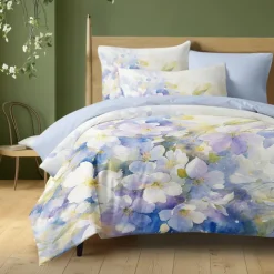 Floral Duvet Cover Set 100% Cotton Soft and Breathable Bedding Featuring Colorful Flowers Lightweight and Durable Quilt Cover Comfortable for All Seasons Easy to Care