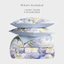 Floral Duvet Cover Set 100% Cotton Soft and Breathable Bedding Featuring Colorful Flowers Lightweight and Durable Quilt Cover Comfortable for All Seasons Easy to Care