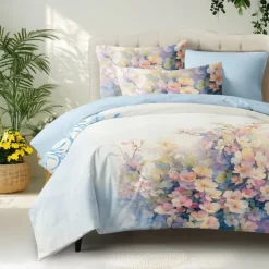 Floral Duvet Cover Set 100% Cotton Soft and Breathable Bedding Featuring Colorful Flowers Lightweight and Durable Quilt Cover Comfortable for All Seasons Easy to Care