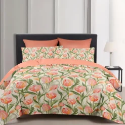 Floral Duvet Cover Set Comforter Set,printed Comforter Cover Cotton Bedding Sets With Envelope Pillowcase, Room Decor King Queen Duvet Cover