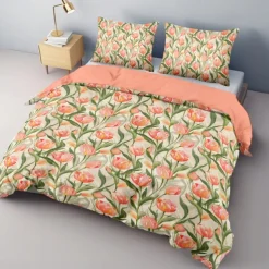 Floral Duvet Cover Set Comforter Set,printed Comforter Cover Cotton Bedding Sets With Envelope Pillowcase, Room Decor King Queen Duvet Cover