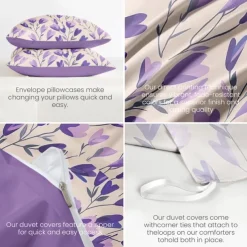 Floral Duvet Cover Set Cotton Tropical Plants Pattern Set Soft 3-Piece Luxury Bedding Set Mother's Day Gift Home Decor Twin Full King Queen Size Duvet Cover