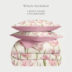 Floral Duvet Cover Set Cotton Tropical Plants Pattern Set Soft 3-Piece Luxury Bedding Set Mother's Day Gift Home Decor Twin Full King Queen Size Duvet Cover