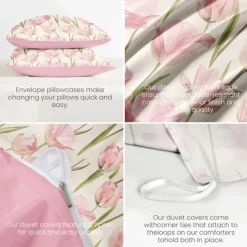 Floral Duvet Cover Set Cotton Tropical Plants Pattern Set Soft 3-Piece Luxury Bedding Set Mother's Day Gift Home Decor Twin Full King Queen Size Duvet Cover