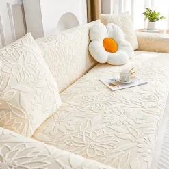 Floral Jacquard Sofa Cover Stretch Slipcovers Soft Durable Couch Cover 1 Piece Spandex Fabric Washable Furniture Protector fit Armchair Seat/Loveseat/Sofa/XL Sofa/L Shape Sofa
