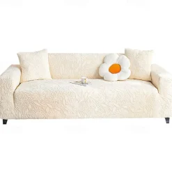 Floral Jacquard Sofa Cover Stretch Slipcovers Soft Durable Couch Cover 1 Piece Spandex Fabric Washable Furniture Protector fit Armchair Seat/Loveseat/Sofa/XL Sofa/L Shape Sofa