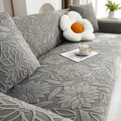 Floral Jacquard Sofa Cover Stretch Slipcovers Soft Durable Couch Cover 1 Piece Spandex Fabric Washable Furniture Protector fit Armchair Seat/Loveseat/Sofa/XL Sofa/L Shape Sofa
