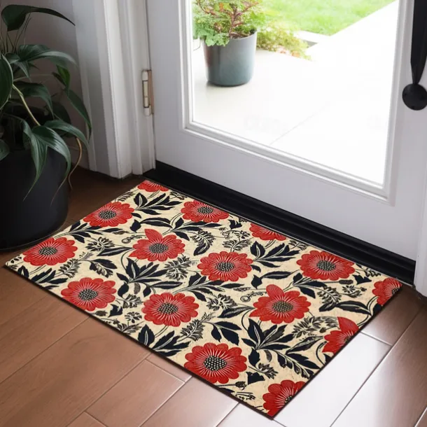 Floral Owl Doormat Floor Mats Washable Rugs Kitchen Mat Non-Slip Oil Proof Boho Rug Indoor Outdoor Mat Bedroom Decor Bathroom Mat Entrance Rug