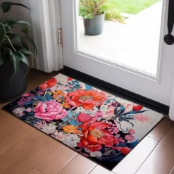 Floral Owl Doormat Floor Mats Washable Rugs Kitchen Mat Non-Slip Oil Proof Boho Rug Indoor Outdoor Mat Bedroom Decor Bathroom Mat Entrance Rug