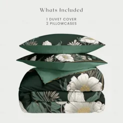 Floral Pattern Duvet Cover Set King Queen Size Comforter Set,Printed Comforter Cover Cotton Bedding Sets With Envelope Pillowcase, Room Decor