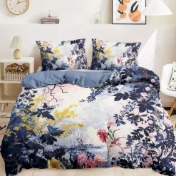 Floral Pattern Duvet Cover Set Set Soft 3-Piece Luxury Cotton Bedding Set Home Decor Gift Twin Full King Queen Size Duvet Cover