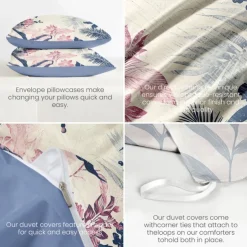 Floral Pattern Duvet Cover Set Set Soft 3-Piece Luxury Cotton Bedding Set Home Decor Gift Twin Full King Queen Size Duvet Cover