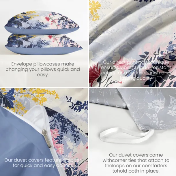 Floral Pattern Duvet Cover Set Set Soft 3-Piece Luxury Cotton Bedding Set Home Decor Gift Twin Full King Queen Size Duvet Cover