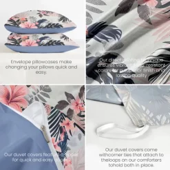 Floral Pattern Duvet Cover Set Set Soft 3-Piece Luxury Cotton Bedding Set Home Decor Gift Twin Full King Queen Size Duvet Cover