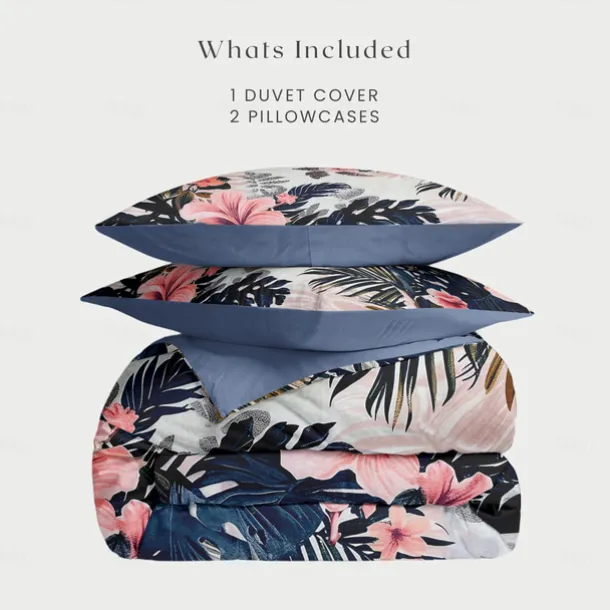 Floral Pattern Duvet Cover Set Set Soft 3-Piece Luxury Cotton Bedding Set Home Decor Gift Twin Full King Queen Size Duvet Cover