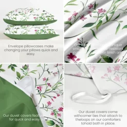 Floral Pattern Duvet Cover Set Set Soft 3-Piece Luxury Cotton Bedding Set Home Decor Gift Twin Full King Queen Size Duvet Cover