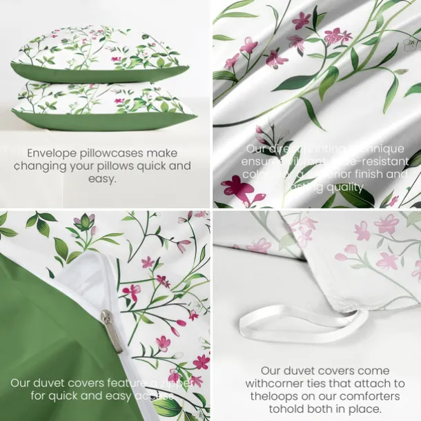 Floral Pattern Duvet Cover Set Set Soft 3-Piece Luxury Cotton Bedding Set Home Decor Gift Twin Full King Queen Size Duvet Cover