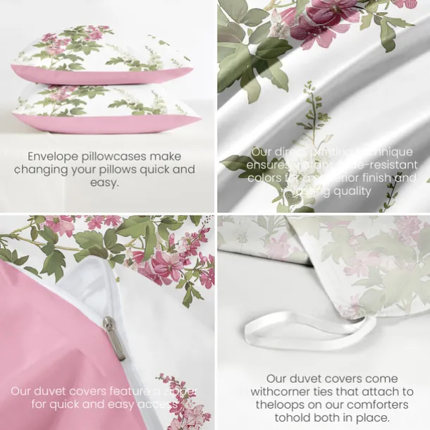 Floral Pattern Duvet Cover Set Set Soft 3-Piece Luxury Cotton Bedding Set Home Decor Gift Twin Full King Queen Size Duvet Cover