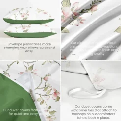 Floral Pattern Duvet Cover Set Set Soft 3-Piece Luxury Cotton Bedding Set Home Decor Gift Twin Full King Queen Size Duvet Cover