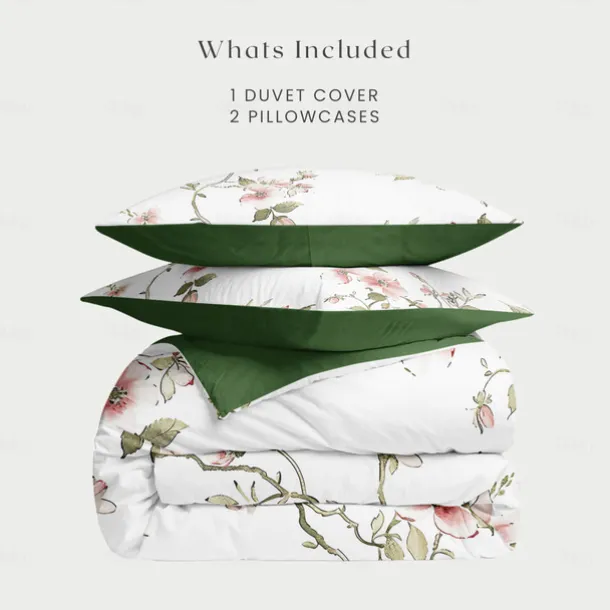 Floral Pattern Duvet Cover Set Set Soft 3-Piece Luxury Cotton Bedding Set Home Decor Gift Twin Full King Queen Size Duvet Cover
