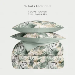 Floral Pattern Duvet Cover Full Size Bedding Set Bed Sets Quilt Cover Soft Lightweight Comforter Cover with 2 Pillowcases for Summer Spring