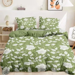 Floral Pattern Duvet Cover Set Comforter Set Soft 3-Piece Luxury Cotton Bedding Set Home Decor Gift King Queen Full Sizehree Piece Set