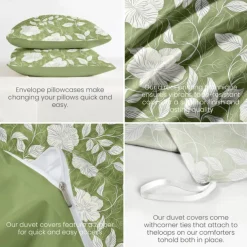 Floral Pattern Duvet Cover Set Comforter Set Soft 3-Piece Luxury Cotton Bedding Set Home Decor Gift King Queen Full Sizehree Piece Set