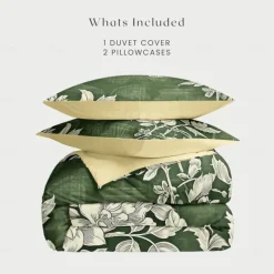 Floral Pattern Duvet Cover Set Comforter Set Soft 3-Piece Luxury Cotton Bedding Set Home Decor Gift King Queen Full Sizehree Piece Set