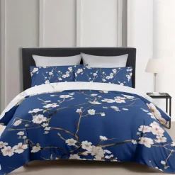 Floral Pattern Duvet Cover Set Comforter Set Soft 3-Piece Luxury Cotton Bedding Set Home Decor Dusk Bedding Gift King Queen Full Size