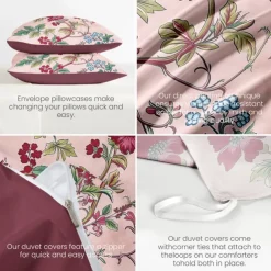 Floral Pattern Duvet Cover Set Set Soft 3-Piece Luxury Cotton Bedding Set Home Decor Gift King Queen Duvet Cover