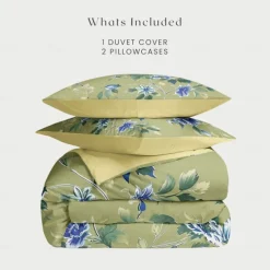 Floral Pattern Duvet Cover Set Set Soft 3-Piece Luxury Cotton Bedding Set Home Decor Gift King Queen Duvet Cover