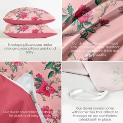 Floral Pattern Duvet Cover Set Set Soft 3-Piece Luxury Cotton Bedding Set Home Decor Gift King Queen Duvet Cover