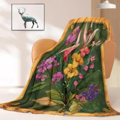 Floral Pattern Throws Blanket Flannel Throw Blankets Warm All Seasons Gifts Big Blanket