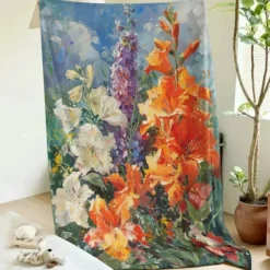 Floral Pattern Throws Blanket Flannel Throw Blankets Warm All Seasons Gifts Big Blanket