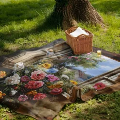 Floral Pattern Throws Blanket Flannel Throw Blankets Warm All Seasons Gifts Big Blanket