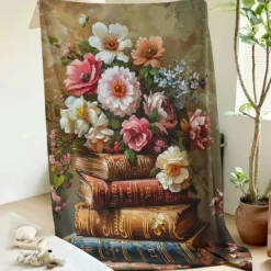 Floral Pattern Throws Blanket Flannel Throw Blankets Warm All Seasons Gifts Big Blanket