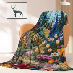 Floral Pattern Throws Blanket Flannel Throw Blankets Warm All Seasons Gifts Big Blanket