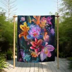 Floral Pattern Throws Blanket Flannel Throw Blankets Warm All Seasons Gifts Big Blanket