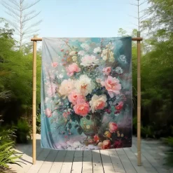 Floral Pattern Throws Blanket Flannel Throw Blankets Warm All Seasons Gifts Big Blanket