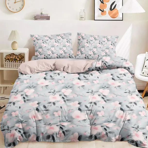 Floral Plant Duvet Cover Full Size Bedding Set Bed Sets Quilt Cover Soft Lightweight Comforter Cover with 2 Pillowcases for Summer Spring
