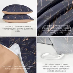 Floral Plant Duvet Cover Full Size Bedding Set Bed Sets Quilt Cover Soft Lightweight Comforter Cover with 2 Pillowcases for Summer Spring