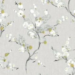 Floral Plants Wallpaper Peel and Stick Wall Sticker Removable Pvc/Vinyl Self Adhesive 17.7''x118'' (45cmx300cm)