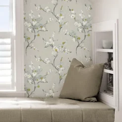 Floral Plants Wallpaper Peel and Stick Wall Sticker Removable Pvc/Vinyl Self Adhesive 17.7''x118'' (45cmx300cm)