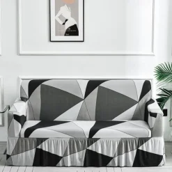 Floral Printed Sofa Cover Stretch Slipcovers with Skirt,Soft Durable Couch Cover 1 Piece Spandex Fabric Washable Furniture Protector fit Armchair Seat/Loveseat/Sofa/XL Sofa/L Shape Sofa