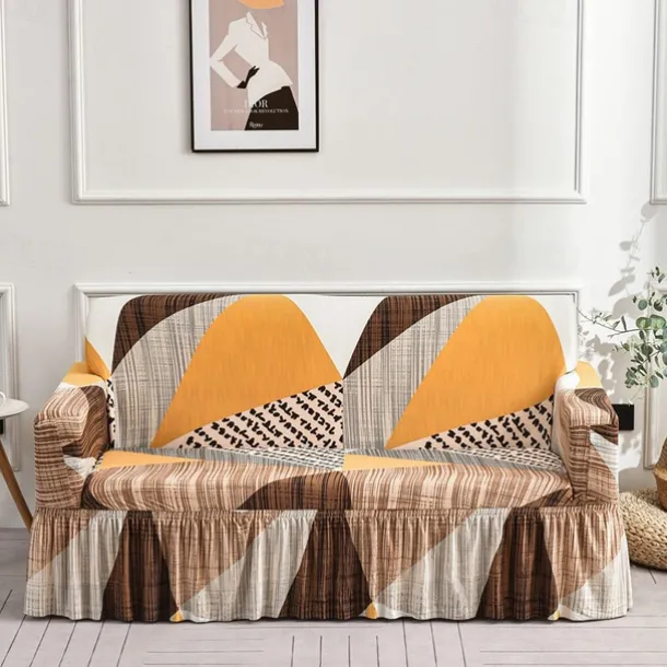 Floral Printed Sofa Cover Stretch Slipcovers with Skirt,Soft Durable Couch Cover 1 Piece Spandex Fabric Washable Furniture Protector fit Armchair Seat/Loveseat/Sofa/XL Sofa/L Shape Sofa