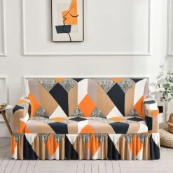 Floral Printed Sofa Cover Stretch Slipcovers with Skirt,Soft Durable Couch Cover 1 Piece Spandex Fabric Washable Furniture Protector fit Armchair Seat/Loveseat/Sofa/XL Sofa/L Shape Sofa