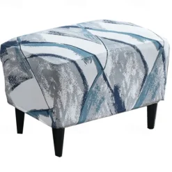 Floral Printed Stretch Ottoman Cover Spandex Elastic Stretch Rectangle Folding Storage Covers Removable Footstool Protect Footrest Covers